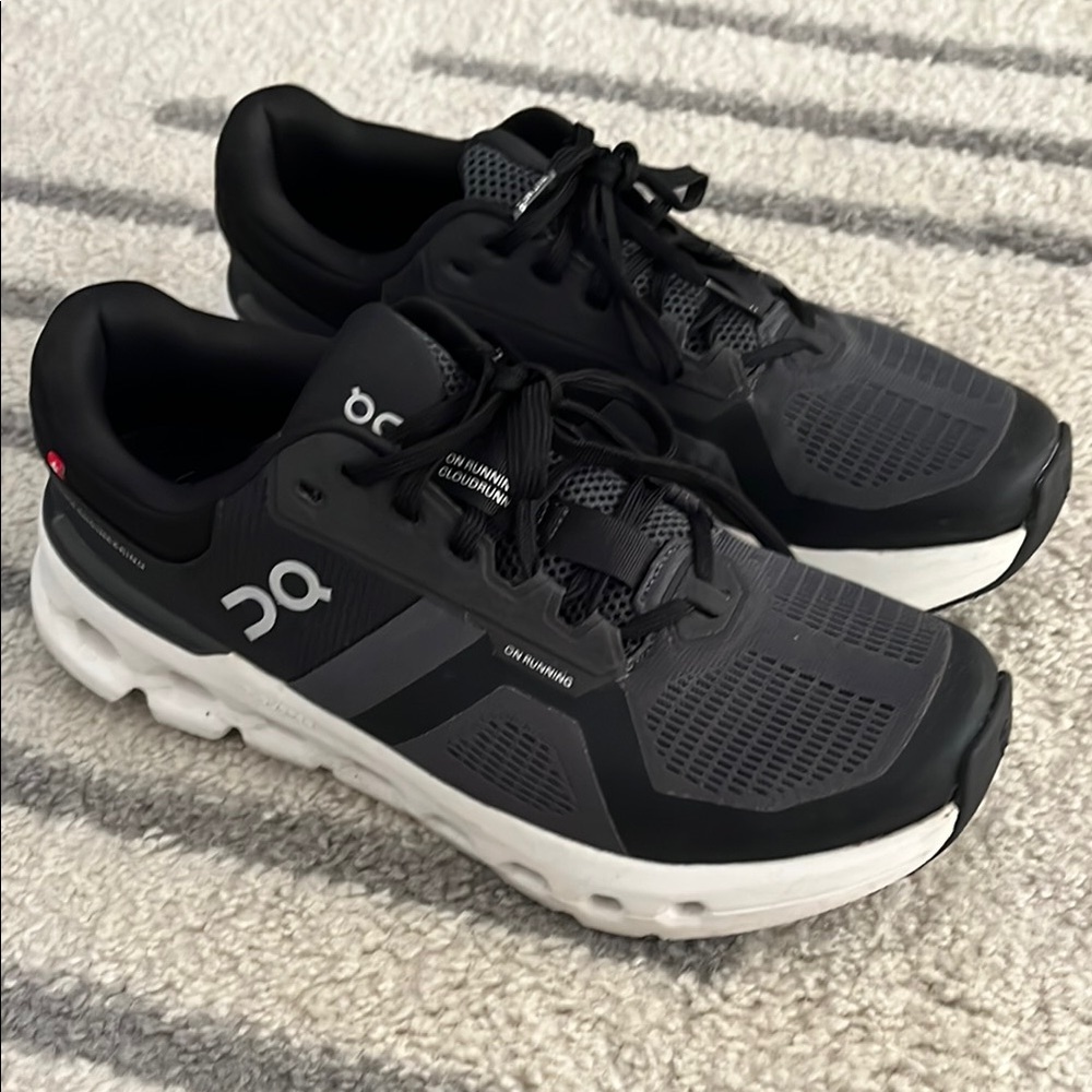 On Running Black and White Athletic Shoes